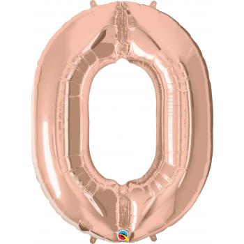 BALLON ALU CHIFFRE 0 ROSE GOLD 34" 86cm