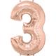 BALLON ALU CHIFFRE 3 ROSE GOLD 34" 86cm