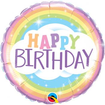 BALLON ALU ROND RAINBOW 18" 46cm