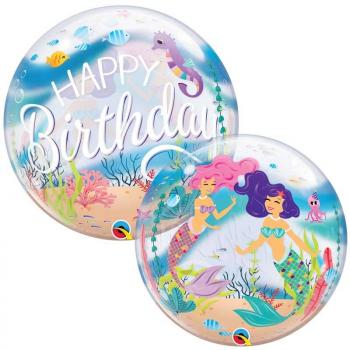 BALLON BUBBLE SIRENE BIRTHDAY 22"56CM