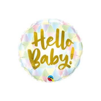 BALLON ALU ROND HELLO BABY 18" 46CM