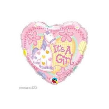 BALLON ALU COEUR GIRL PONEY 18" 46cm