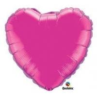 BALLON ALU FORME COEUR MAGENTA 18   46 CM