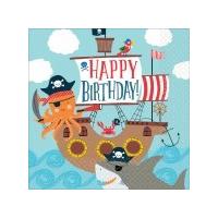 SERVIETTES AHOY BIRTHDAY 33X33CM x16