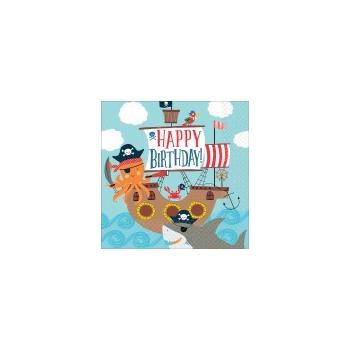 SERVIETTES AHOY BIRTHDAY 33X33CM x16