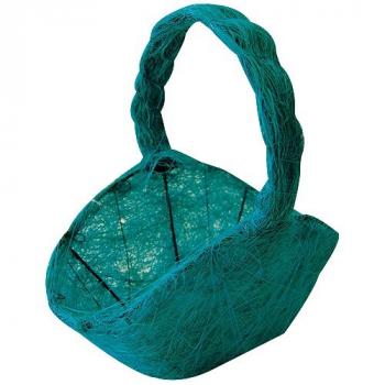 PANIER A PETALES EN SISAL TURQUOISE