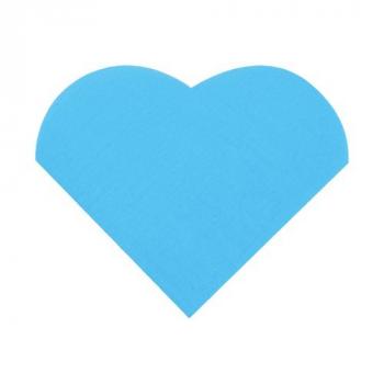 SERVIETTE COEUR TURQUOISE X20