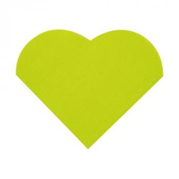 SERVIETTE COEUR VERT ANIS X20