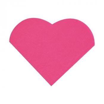 SERVIETTE COEUR FUSHIA X20