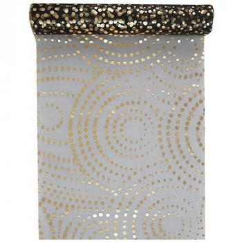 CHEMIN DE TABLE METAL. SPIRALE NOIR 0.28X5M