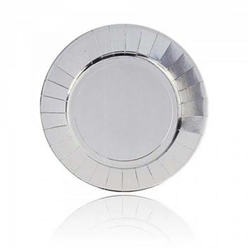 Assiette carton 23cm argent x10