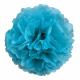 POMPOM PAPIER SOIE X3 DIAM 38CM TURQUOISE