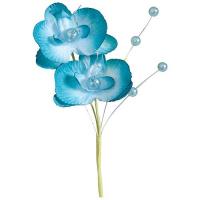ORCHIDEE DOUBLE 12CM TURQUOISE