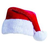 BONNET PERE NOEL PELUCHE FILAMENT ARGENT