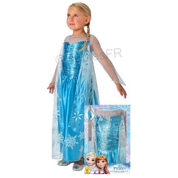 Deguisement De Luxe Reine des Neiges : Elsa + perruque 7/8 ans - Costume  Fille Disney - Enfant - Carnaval