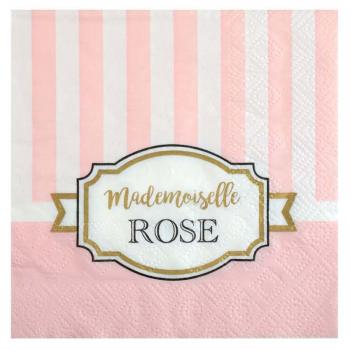 SERVIETTE MADEMOISELLE ROSE X20