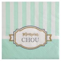 SERVIETTE MONSIEUR CHOU VERT X20