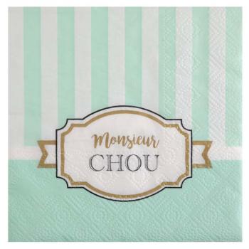 SERVIETTE MONSIEUR CHOU VERT X20