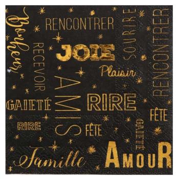 SERVIETTE INSTANT NOIR X20