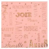 SERVIETTE INSTANT ROSE X20