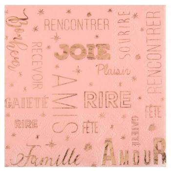 SERVIETTE INSTANT ROSE X20