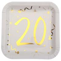 ASSIETTE 20 ANS METAL X10
