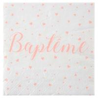 SERVIETTE BAPTÊME CORAIL X20