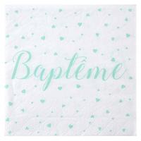 SERVIETTE BAPTÊME VERT X20