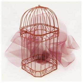 CAGE METAL ROUGE H30CM L15CM