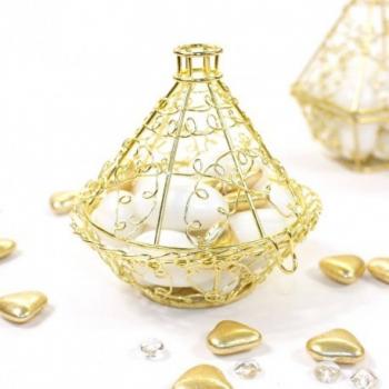 BOITE TAJINE METAL OR