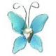 PAPILLON X10 TURQUOISE BORDE FIL ALU