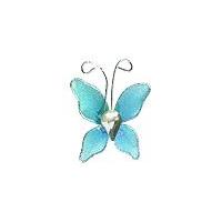 PAPILLON X10 TURQUOISE BORDE FIL ALU