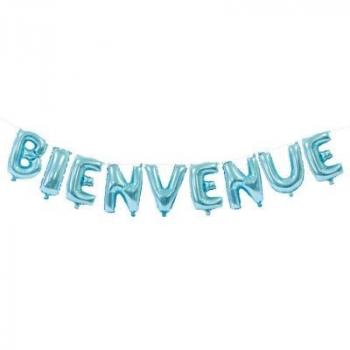 BALLONS LETTRES BIENVENUE CIEL H36CM