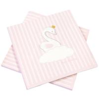 SERVIETTE BABY SHOWER ROSE 33X33CM   X20