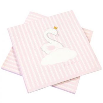 SERVIETTE BABY SHOWER ROSE 33X33CM   X20