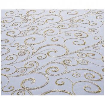 CHEMIN DE TABLE ORGANZA BLANC/OR 36CM X5M