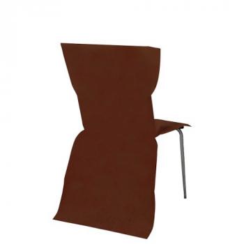 HOUSSE DE CHAISE SANS NOEUD X6 CHOCOLAT