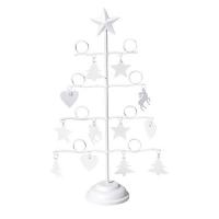 CENTRE DE TABLE SAPIN 47CM METAL BLANC