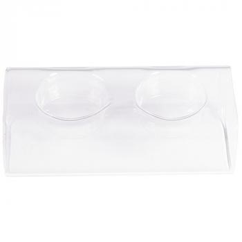 BOUGEOIR VERRE 15CM 2 COMPARTIMENTS