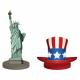 MARQUE PLACE X4 USA (STATUE ET CHAPEAU) 6CM/4.5CM