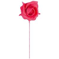 SET 6 ROSES ROUGE SUR TIGE DIA 5CM