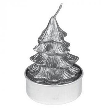 BOUGIE SAPIN ARGENT X3 6CM