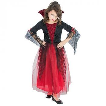 COSTUME VAMPIRESSE ROUGE 5/6 ANS (116CM)