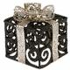 CADEAU CREUX 7CM NOIR RUBAN BRONZE OU BRONZE RUBAN NOIR