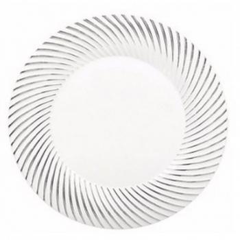 ASSIETTE REUTILISABLE ARGENTEE LAMEE 18 CM (x5)