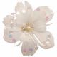 FLEUR PLUME ET STRASS X 4 BLANC