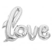 BALLON LOVE METAL ARGENT 1MX67,6CM