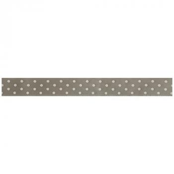 RUBAN ADHESIF 1.5 CM X 2 M TAUPE A POIS BLANC