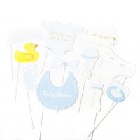 KIT PHOTOBOOTH BABY SHOWER GARCON 11 PCS