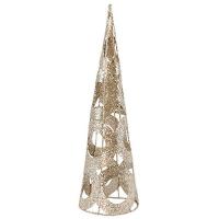 CONE PAILLETE 25CM NOIR OU BRONZE